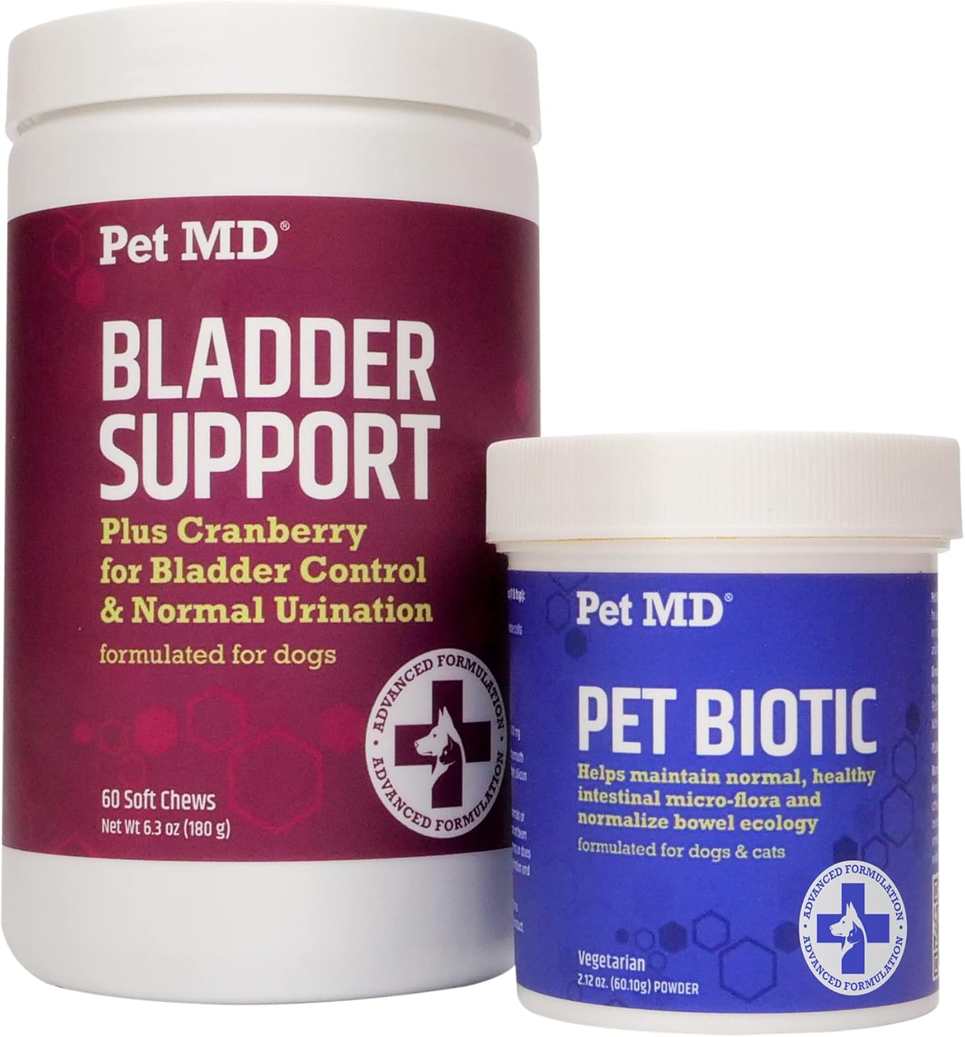 Pet Md Bladder Support + Cranberry Chews & Biotic Probiotic Powder