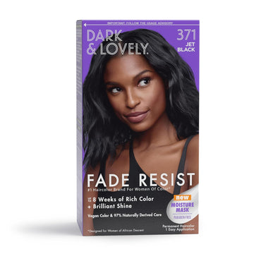 Softsheen-Carson Dark And Lovely Fade Resist Rich Conditioning Hair Color, Permanent Hair Color, Up To 100 Percent Gray Coverage, Brilliant Shine With Argan Oil And Vitamin E, Jet Black