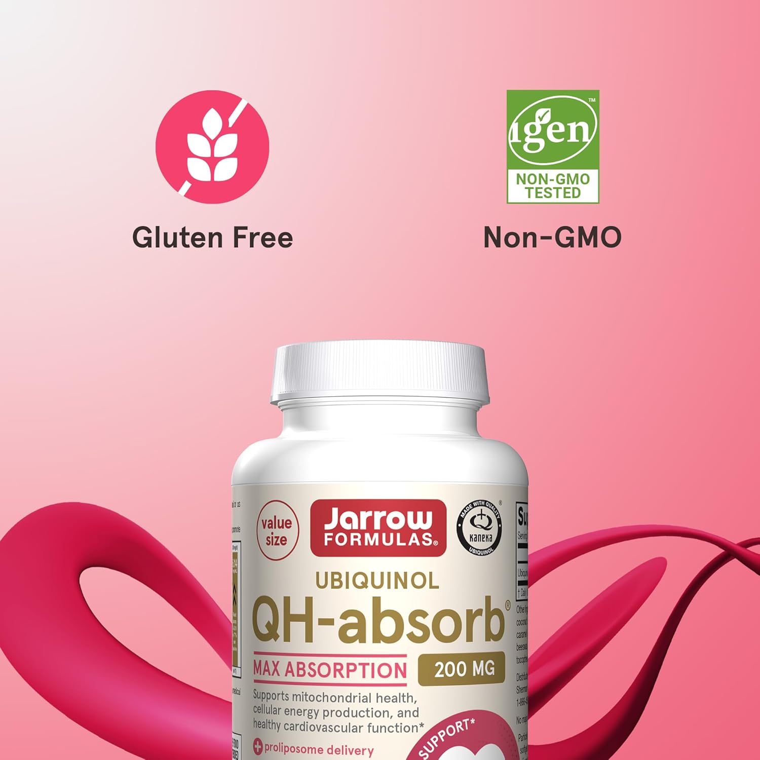 Jarrow Formulas QH-Absorb 200 mg - Active Antioxidant Form of Co-Q10 - Dietary Supplement - Supports Mitochondrial Energy Production & Cardiovascular Health - 90 Softgels : Health & Household