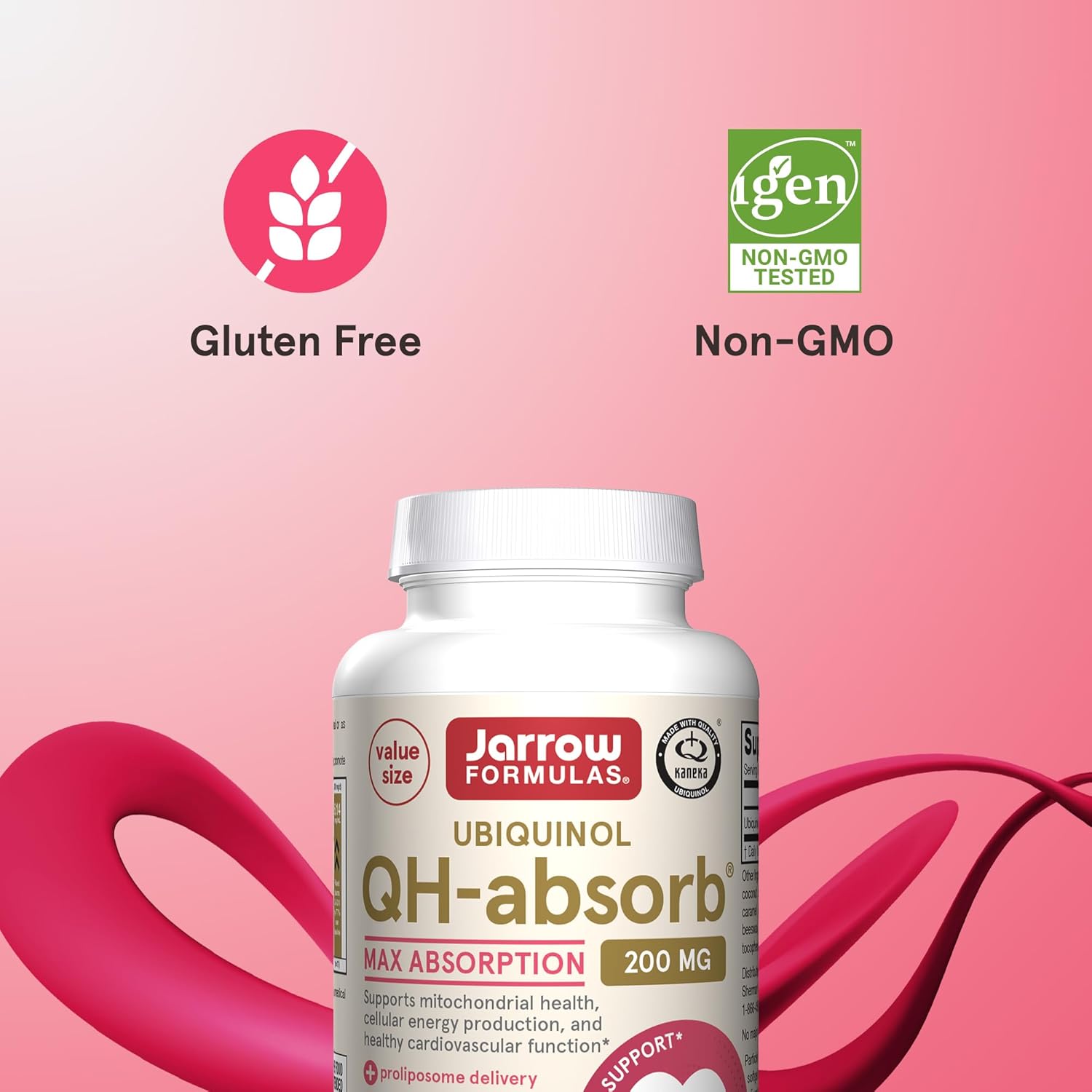 Jarrow Formulas Qh-Absorb Ubiquinol 200 Mg, Dietary Supplement, Support For Mitochondrial Health And Healthy Cardiovascular Function, 90 Softgels, Up To A 90 Day Supply(Pack Of 12)