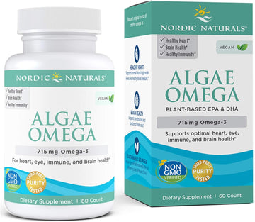 Nordic Naturals Algae Omega - 60 Soft Gels - 715 mg Omega-3 - Certifie