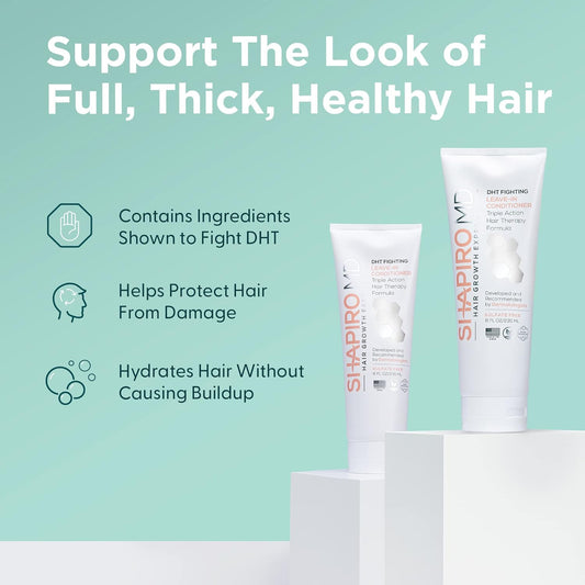 Hair Loss Leave-in Conditioner | DHT Fighting Vegan Formula for Thinning Hair Developed by Dermatologists | Experience Healthier, Fuller and Thicker Looking Hair - Shapiro MD | 1-Month Supply