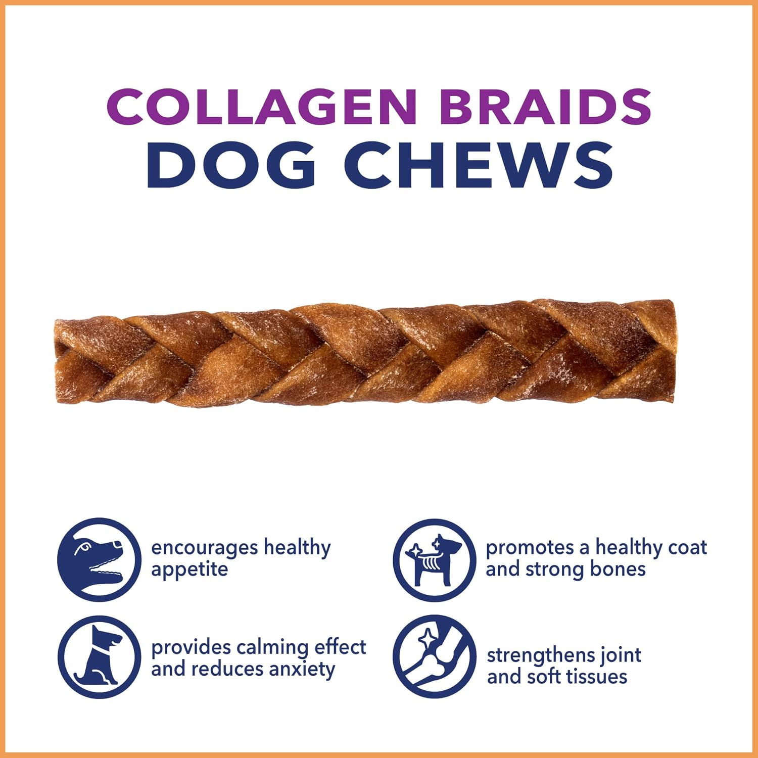 Pet Factory CareChewz Collagen 6-7" Skinny Braided Sticks Dog Chew Treats - Chicken Flavor, 15 Count/1 Pack : Pet Supplies