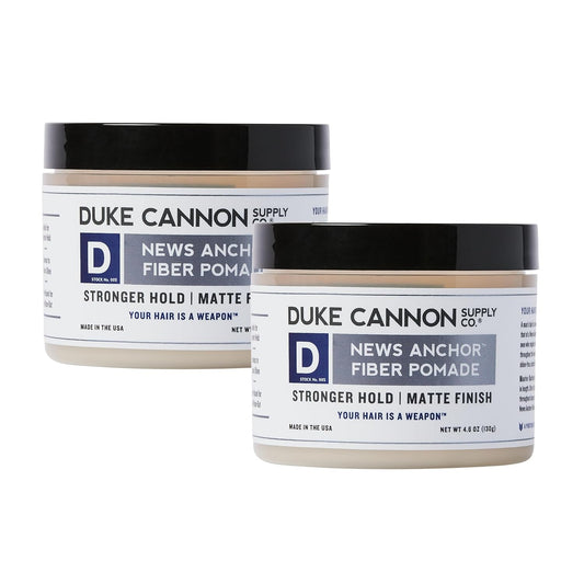 Duke Cannon News Anchor Fiber Pomade - Strong Hold, Natural Matte Finish - 4.6 oz (Pack of 2) : Beauty & Personal Care