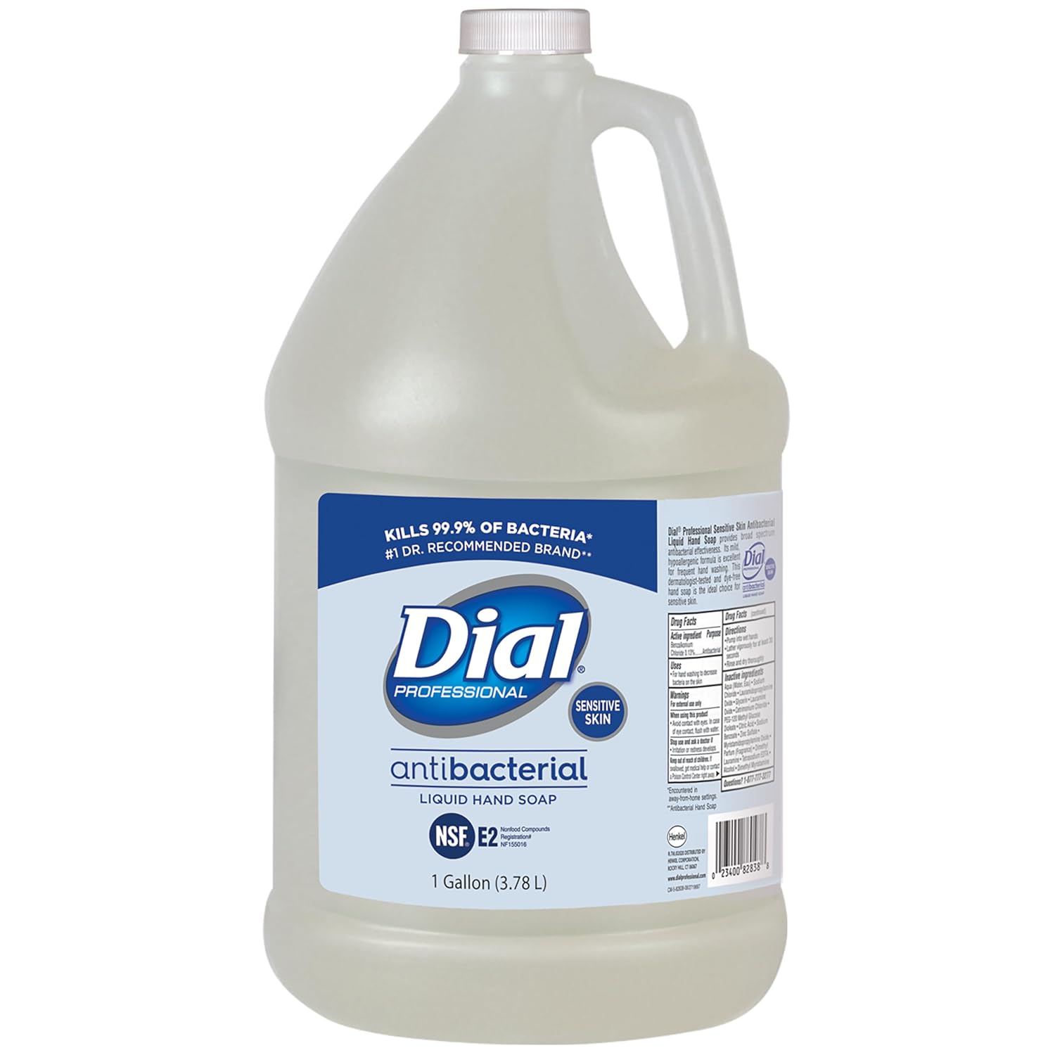 Dial Professional Sensitive Skin Antibacterial Liquid Hand Soap, 1 Gallon Refill (Pack Of 4)