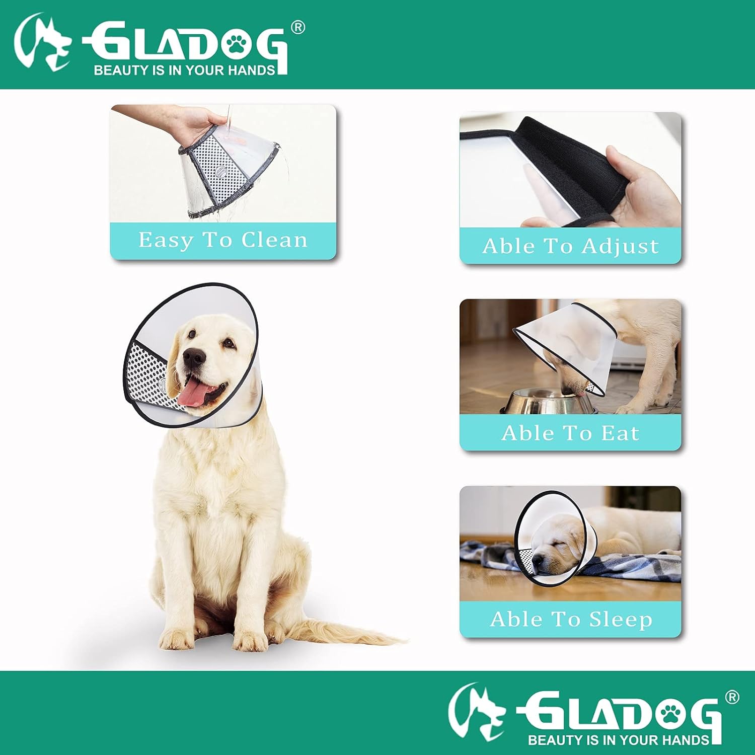 Gladog Soft Cone Collar, 3 Pcs (Xl Is Only 1 Pcs) Flexible Plastic Cone For After-Surgery Recovery, Adjustable E-Collar For Large/Medium/Small Dogs And Cats : Pet Supplies