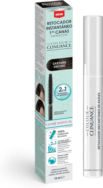 Colour Clinuance Temporary Instant Retouch For First Grey Hair, Roots And Eyebrows Quick And Easy To Use Perfect Coverage And Maximum Precision Dark Brown Colour 10 Ml