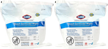 Clorox Healthcare Bleach Germicidal Wipes, Refill For Bucket, 110 Count, Pack Of 2 (Package May Vary)