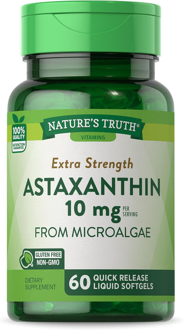 Nature'S Truth Astaxanthin 10Mg | 60 Softgels | Extra Strength | Non-Gmo & Gluten Free Supplement