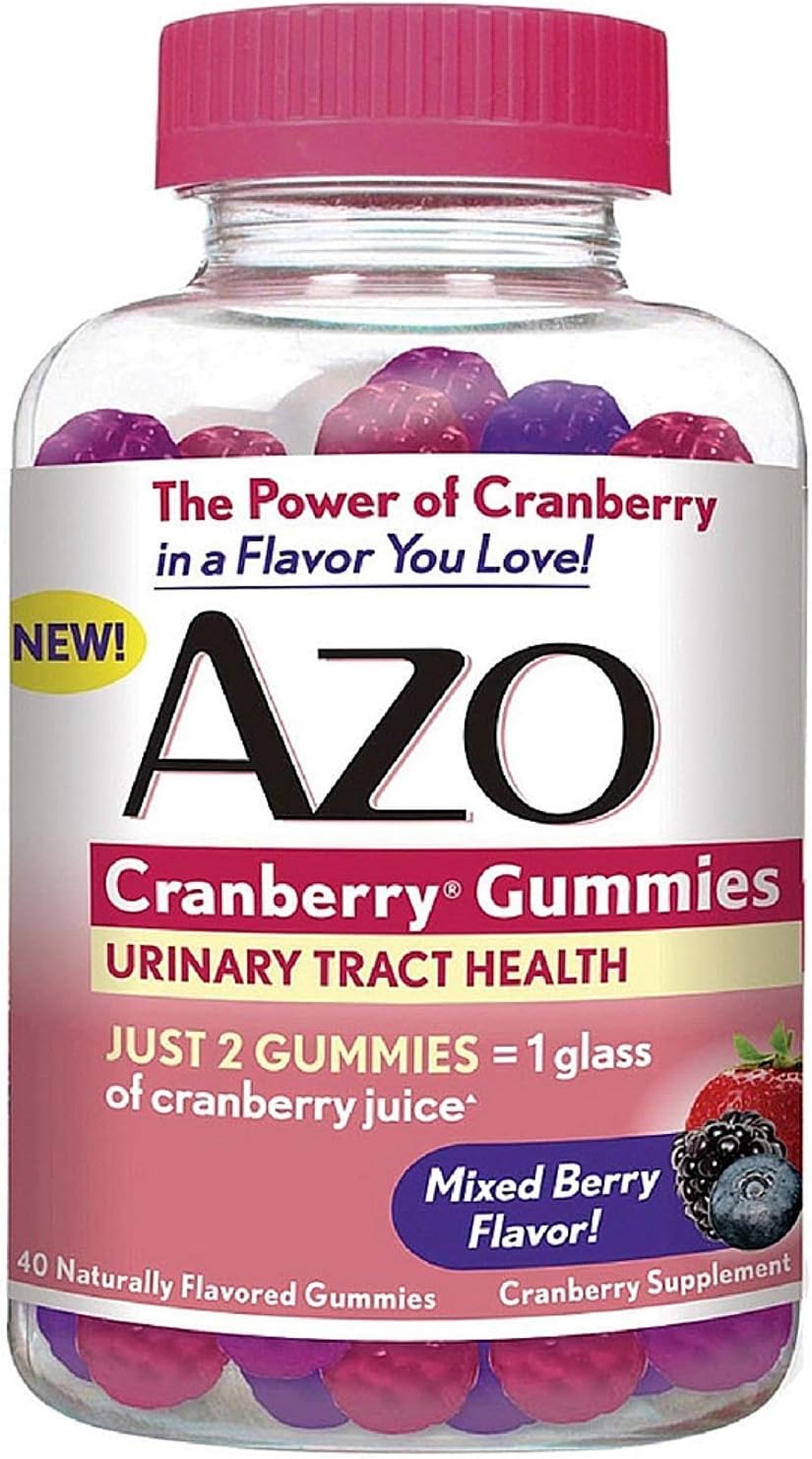 AZO Cranberry Gummies Urinary Tract Health, Mixed Berry 40 ea (Pack of 3) : Health & Household