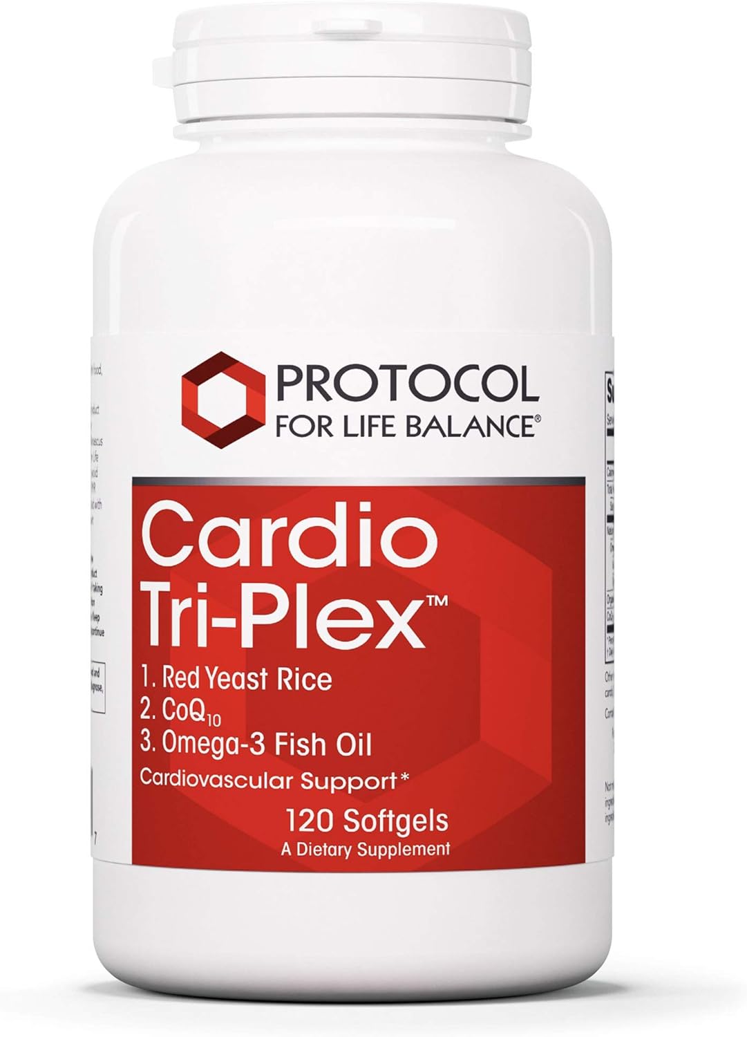 Protocol Cardio Tri-Plex - Heart Health Formula* - with Red Yeast Rice, CoQ10 & Omega-3 Fish Oil - DHA Dietary Supplements