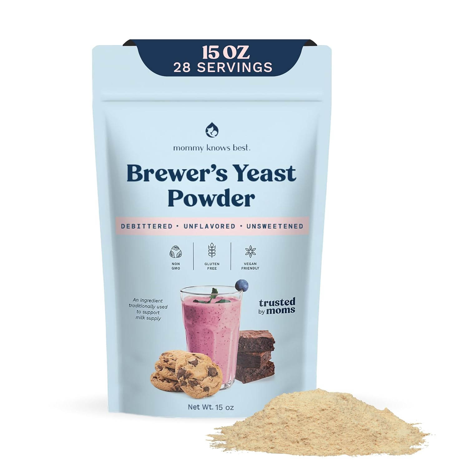 Mommy Knows Best Brewer'S Yeast Powder For Breastfeeding Support, Gluten-Free, 15 Oz