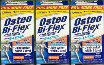 Osteo Bi-ex Glucosamine Condroitin MSM w/Joint Shield Advanced Triple Strength 144Caplets/Box Pack of 3 Boxes