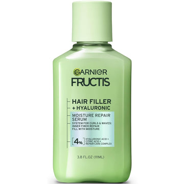 Garnier Fructis Hair Filler Moisture Repair Serum for Curly, Wavy Hair, with Hyaluronic Acid, 3.8 FL OZ, 1 Count