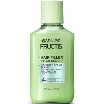 Garnier Fructis Hair Filler Moisture Repair Serum Hair Treatment, Moisturizing Hair Serum For Curly, Wavy Hair With Hyaluronic Acid, 3.75 Fl Oz, 1 Count