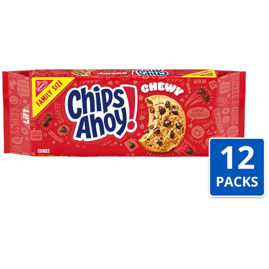 Chips Ahoy! Chewy Chocolate Chip Cookies, Family Size, 12 - 19 Oz Packs