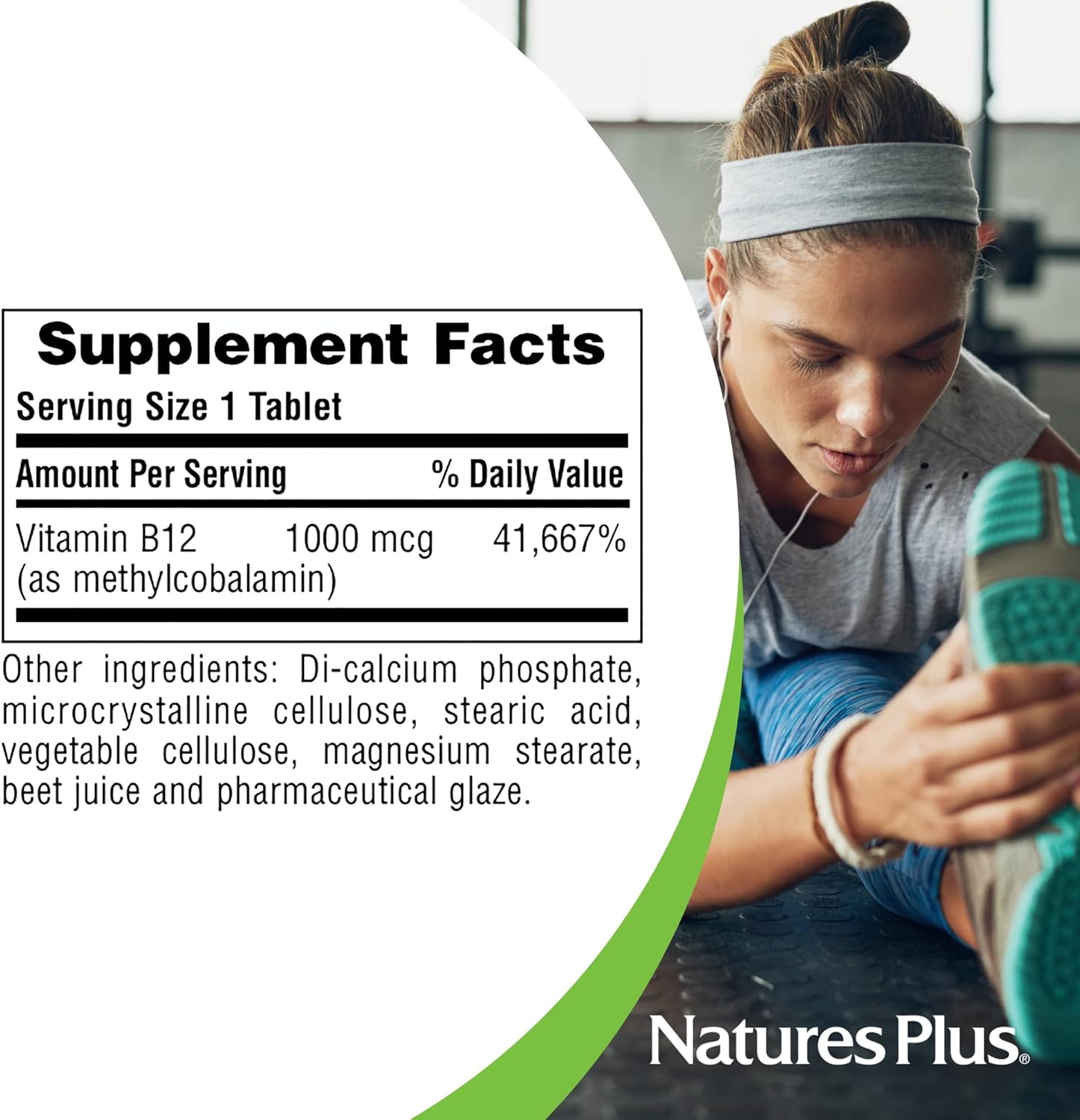Naturesplus Vitamin B12 (Methylcobalamin) - 1000 Mcg, 90 Vegetarian Tablets - High Potency Red Blood Cell Support - Natural Energy Booster, Promotes Overall Health - Gluten-Free - 90 Servings