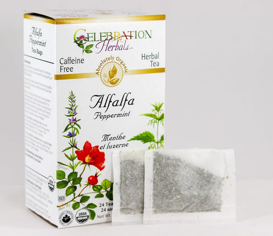 Celebration Herbals Alfalfa Peppermint Tea Organic 24 Bag, 0.02 Pound