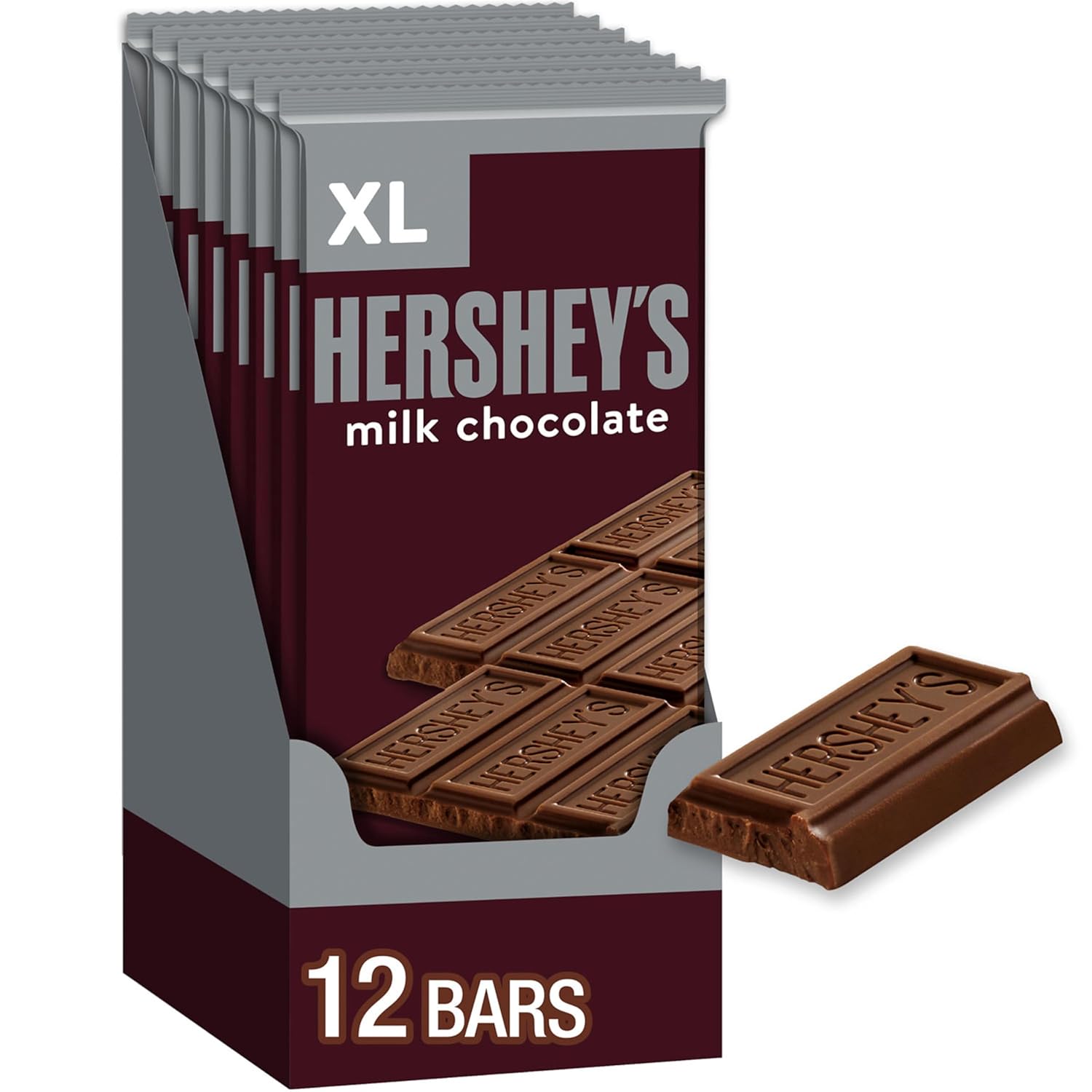 Hershey'S Milk Chocolate Xl, Halloween Candy Bars, 4.4 Oz (12 Count, 16 Pieces)