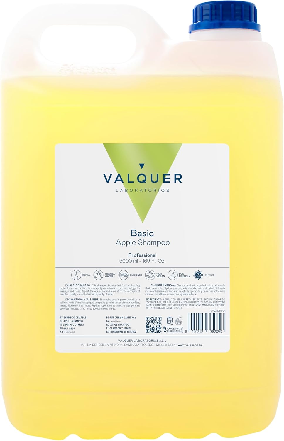 Valquer Special Apple Shampoo For Hairdressers Shampoo For Professional Carafe 5 L