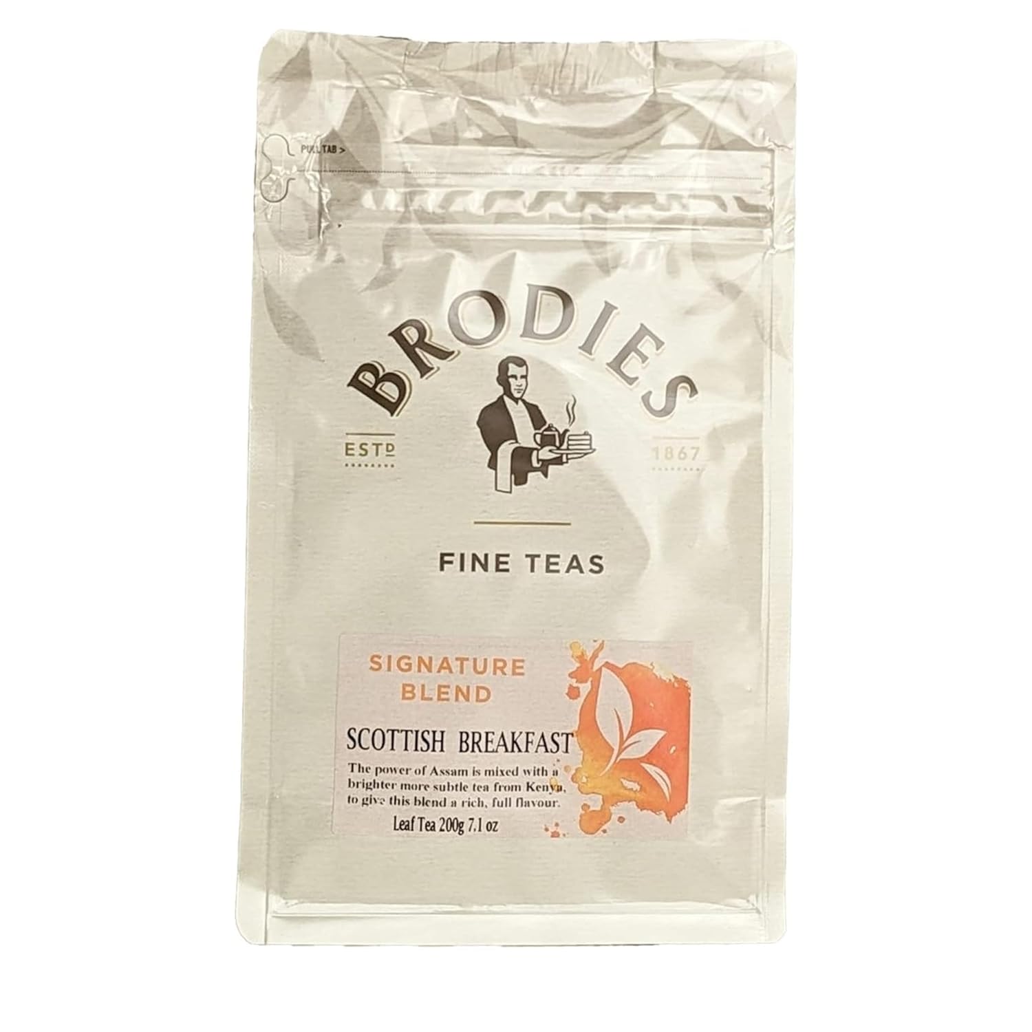Brodies Tea, Scottish Breakfast Tea, Loose Leaf Black Tea Imported From Scotland, 200G Bag (Pack Of 1)