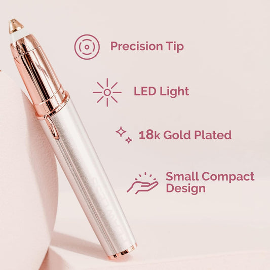 Finishing Touch Flawless Brows Eyebrow Hair Remover , Electric Razor for Women with LED Light for Instant and Painless Hair Removal