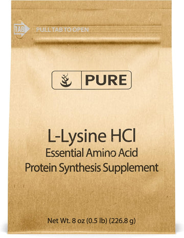 Pure Original Ingredients L-Lysine Hcl (8 Oz) Alpha Amino Acid, Non-Gmo, Gluten-Free