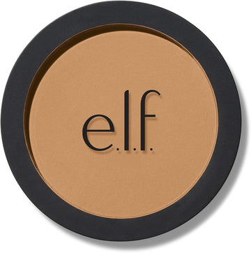 E.L.F. Primer-Infused Bronzer, Long-Lasting & Budge-Free Makeup, Lightweight & Buildable, Smooth & Easy Application, Vegan & Cruelty-Free, Tan O' Clock