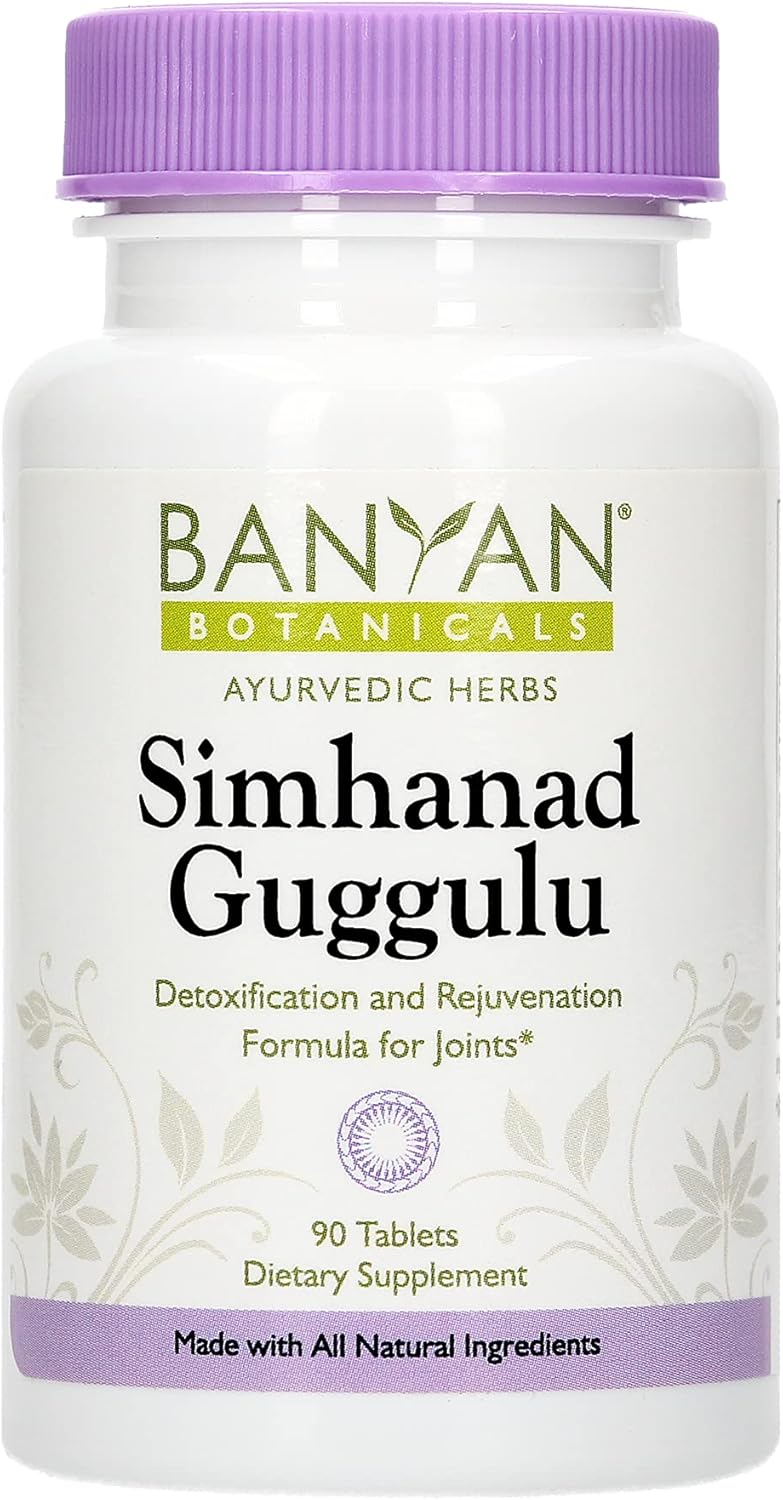 Banyan Botanicals Simhanad Guggulu – Organic Joint Support Supplement with Guggulu, Amalaki & Castor Oil ­­– For Detox, Rejuvenation, and Joint Health* – 90 Tablets – Non-GMO Sustainably Sourced Vegan