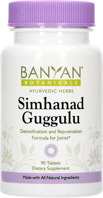 Banyan Botanicals Simhanad Guggulu – Organic Joint Support Supplement with Guggulu, Amalaki & Castor Oil ­­– For Detox, Rejuvenation, and Joint Health* – 90 Tablets – Non-GMO Sustainably Sourced Vegan