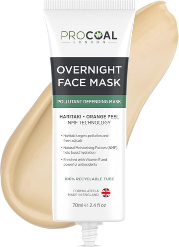 New Overnight Face Mask, Hydrating Anti-Pollution Sleep Mask 70Ml By Procoal - Fights Pollutants & Replenishes Skin’S Natural Moisture, 100% Recyclable Packaging, Cruelty-Free - Made In Uk