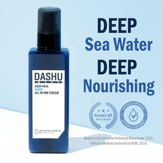 Dashu Aqua Deep Real Moist All In One Cream 5.17Oz – Anti-Wrinkle, Face Moisturizer Lotion