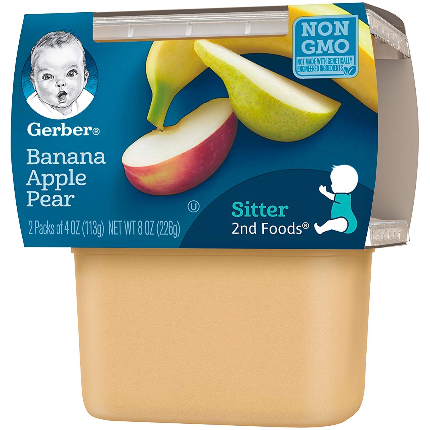 Gerber 2nd Foods Bananas with Apples & Pears, 4 Ounce Tubs, 2 Count (Pack of 8) : Everything Else