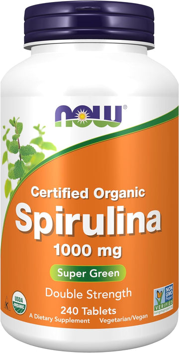 NOW Spirulina Double Strength, 1000 mg Organic - 240 Tablets
