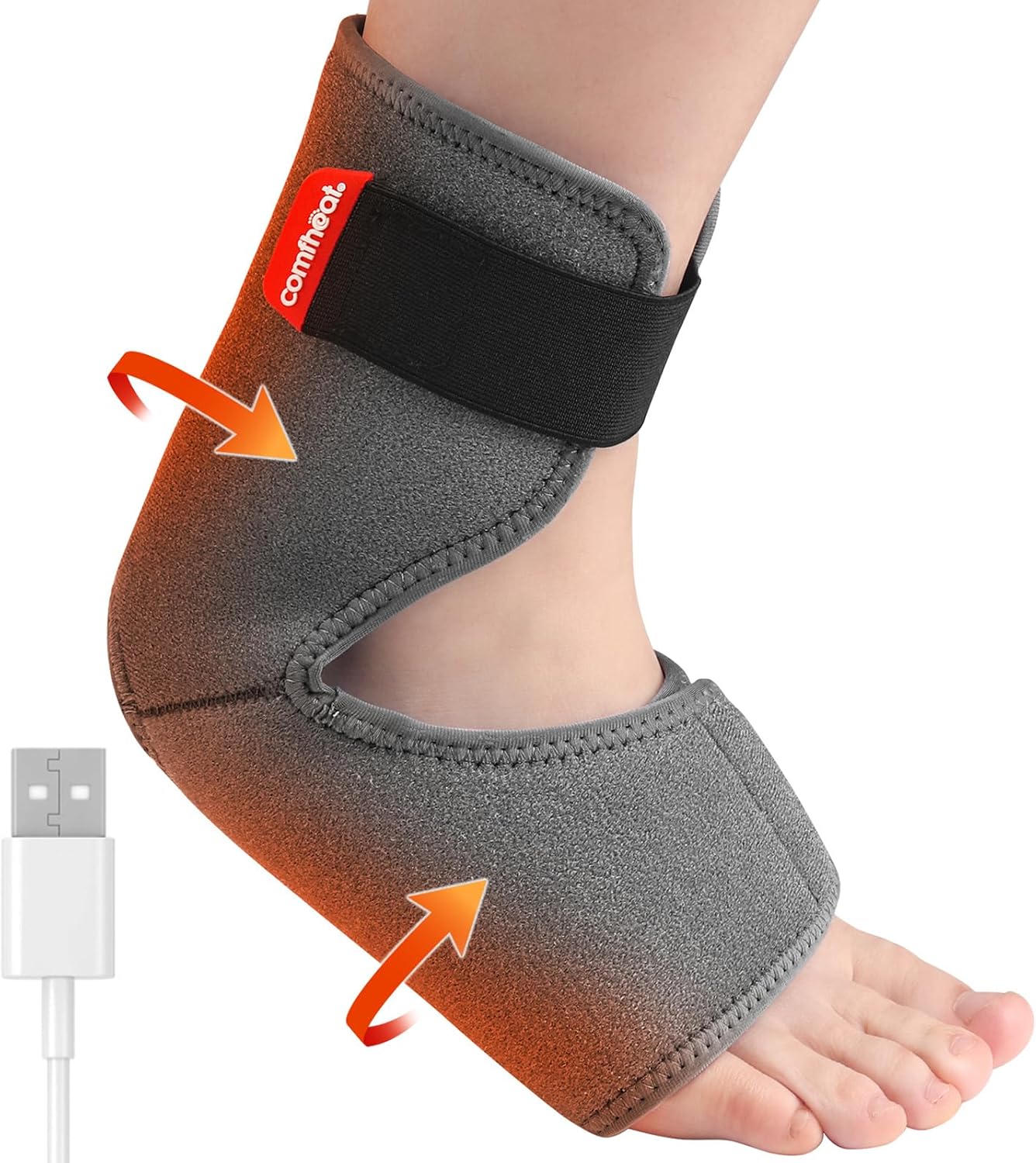 Heating Pad For Achilles Tendonitis, Plantar Fasciitis, Usb Foot Heating Pad For Pain Relief Heel Spur, 45 Mins Auto Shut Off, Adjustable For Men Women