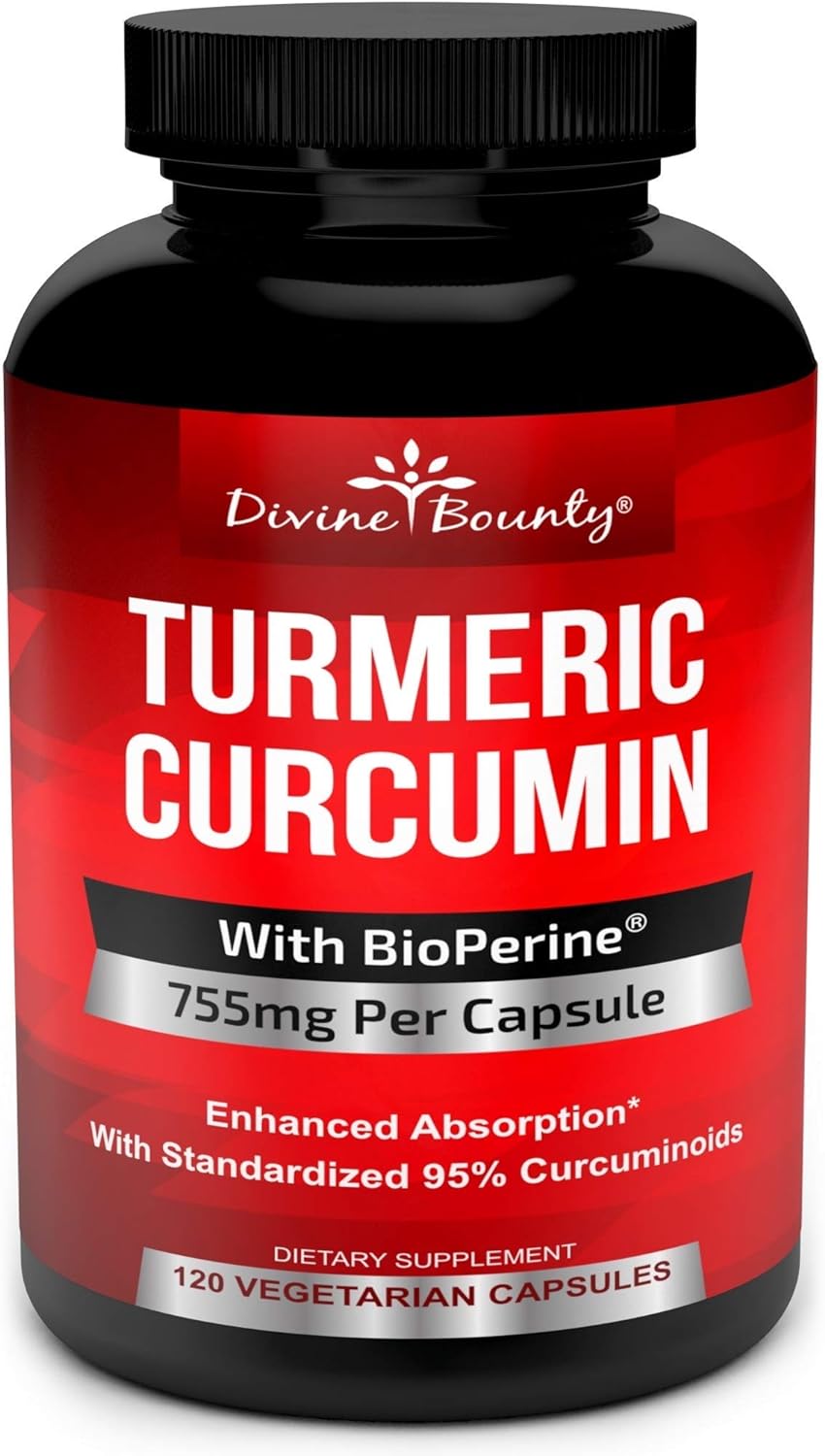 Divine Bounty Super B Complex Vitamins & Turmeric Curcumin Bundle : Health & Household