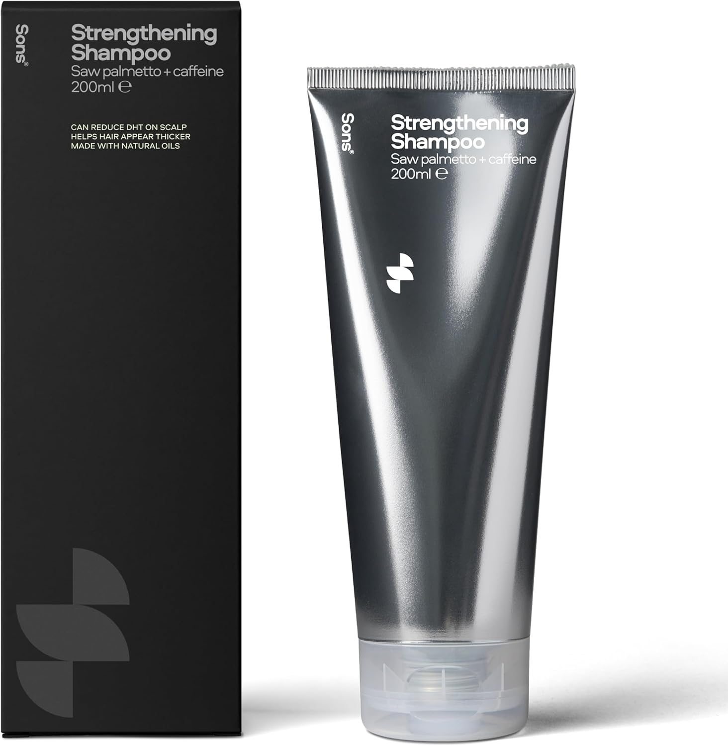 Sons Hair Growth Shampoo For Men. Dht Blocker. Thickening Formula Promotes Strong & Thick Regrowth. Contains Saw Palmetto, Argan Oil, Caffeine, & Rosemary. 1 Month Supply. Made In Europe