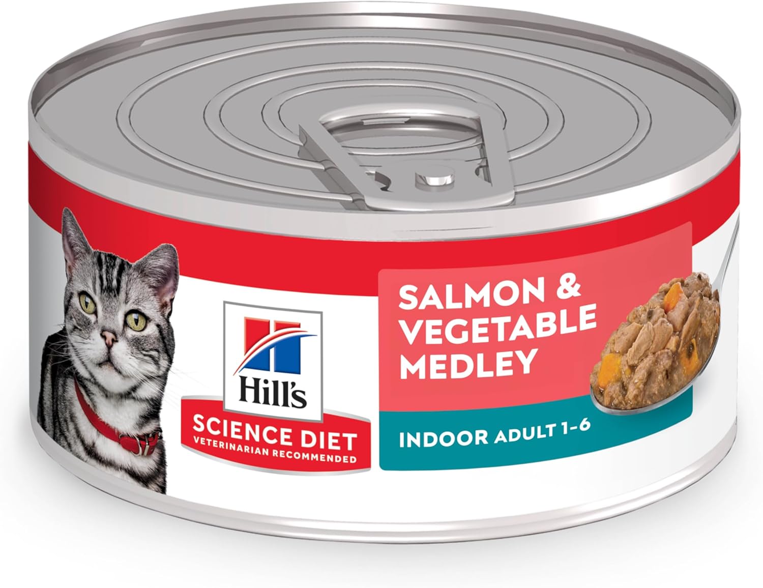 Hill'S Science Diet Indoor Adult 1-6 Wet Cat Food, Salmon & Vegetable Stew, 5.5 Oz. Can, Case Of 24