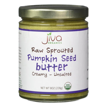 Jiva Organics Raw Sprouted Organic Pumpkin Seed Butter 8-Ounce Jar