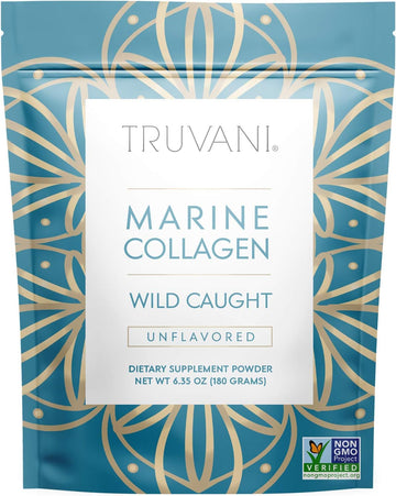 Truvani - Wild Caught Hydrolyzed Marine Collagen Protein Powder | Collagen Protein Supplement With Type 1,2 & 3 | Anti-Skin Aging | Non-Gmo | Gluten Free Fish Collagen | 6.35 Oz