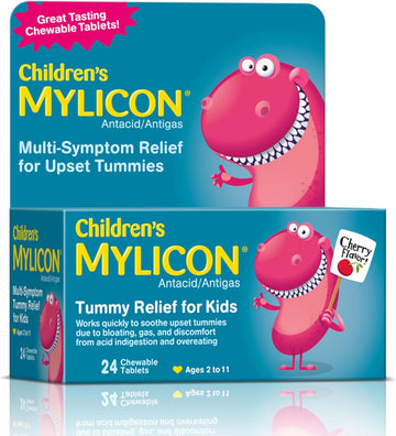 Mylicon Children'S Tummy Relief For Kids, 24 Cherry Flavored Chewable Tablets