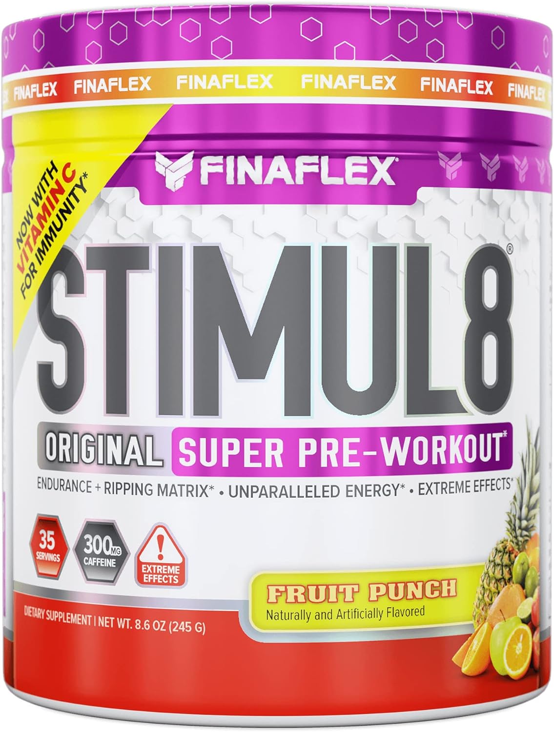 FINAFLEX STIMUL8 Original Super Pre-Workout, Fruit Punch - Energy, Str