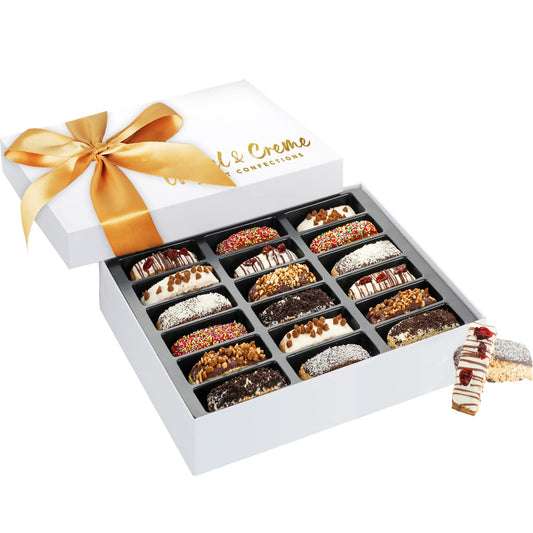 Biscotti Gift Baskets - Food Gift Baskets For Him Or Her - Assorted Biscotti And Toppings - Corporate, Birthday, Holiday, Sympathy, Gourmet Gifting