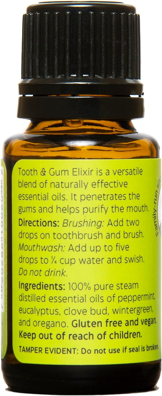 Uncle Harry's Aromatherapy Tooth & Gum Elixir | Purifying Alcohol Free Mouthwash for Gums and Bad Breath | Potent Blend for Oral Hygiene (0.5 oz) : Health & Household