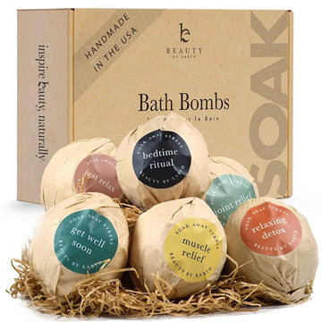Bath Bomb Gift Set - USA Made with Natural & Organic Ingredients, Mothers Day Gifts, Relaxing Gifts for Women & Men, Spa Gifts & Birthday Gifts for Women and Mom, Bath Bombs for Women Gift Ideas