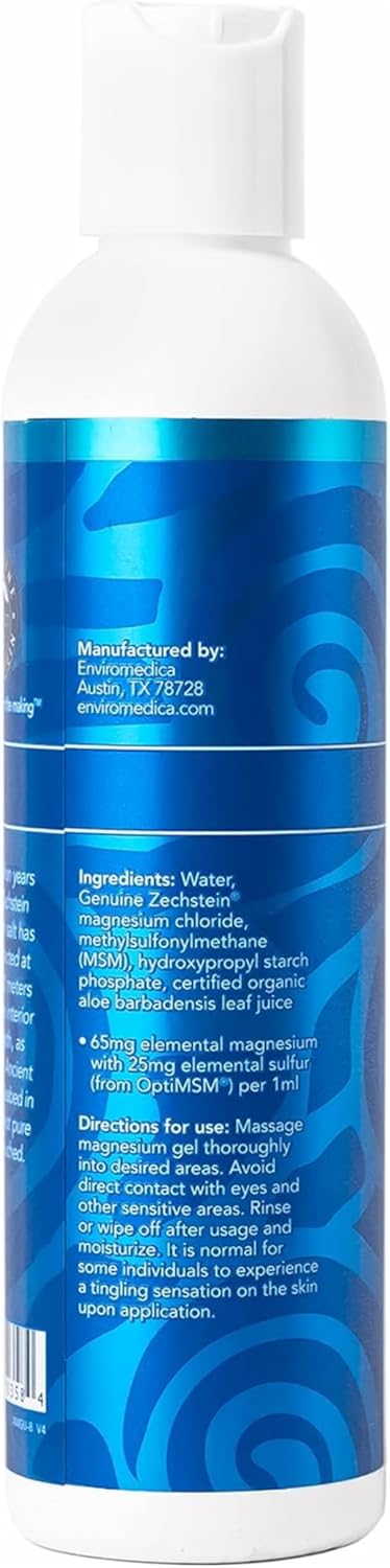 Ancient Minerals Magnesium Gel ULTRA with OptiMSM and Aloe Vera - Topical Magnesium Gel Formula with MSM best used for massage and topical application (8oz) : Health & Household