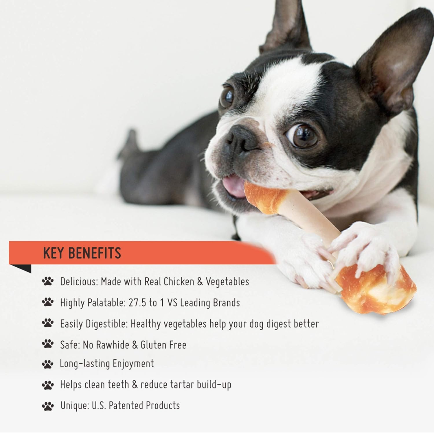 LuvChew Premium Dog Chew Bones for Small Dogs, Rawhide Free, Grain Free, Made with Limited Ingredients, Delicious Mini 18pcs/Pack x 2packs : Pet Supplies