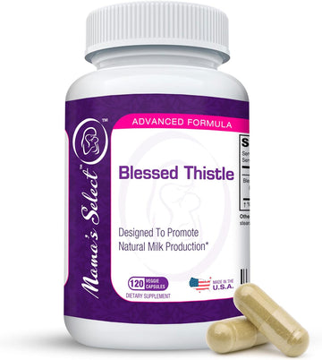 Mama?s Select Blessed Thistle Breastfeeding Supplement, 800mg Lactation Support for Increased Breast Milk - 120 Vegan Capsules