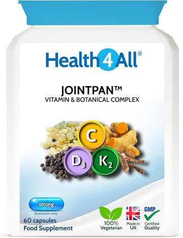 Health4All Jointpan Joint Support 60 Capsules With Boswellia Serrata, Turmeric, Ashwagandha, D3 & K2 Mk-7, Strong Joint Pan, Stiffness And Oa Support Supplement | Made In Uk