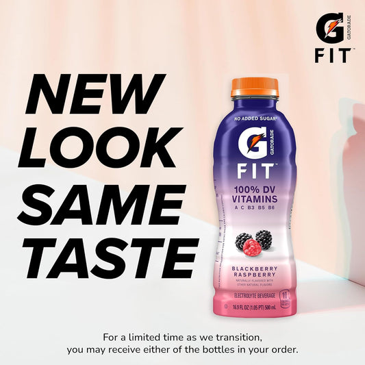 Gatorade Fit Electrolyte Beverage, Healthy Real Hydration, Blackberry Raspberry, 16.9.Oz Bottles (12 Pack)